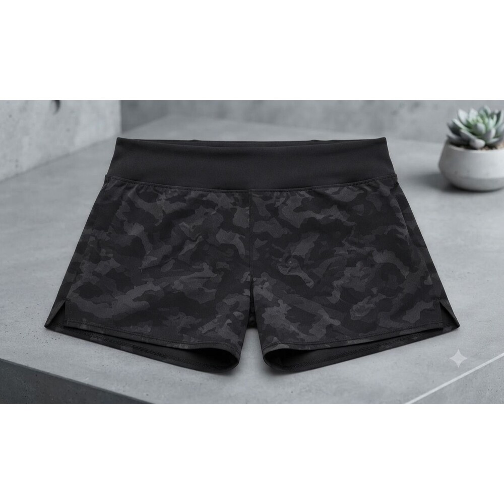 90 Degree by Reflex Shorts XL Black Camo 2-in-1 Running Athletic Zip Pocket New